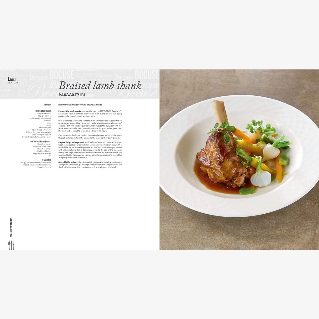 An interior spread, showing a recipe for lamb shank